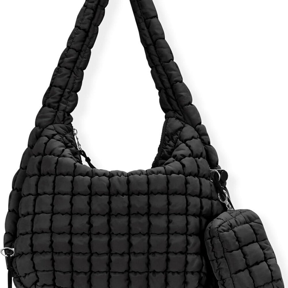 Women Puffer Tote Bag Gym Large Quilted Lightweight Crossbody Organizer
